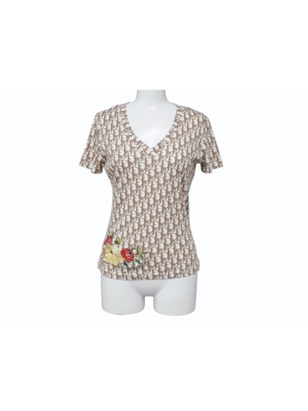 Dior V-neck Short Sleeve T-Shirt Trotter Galliano